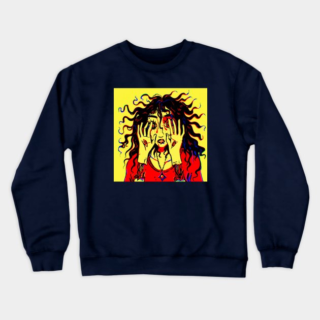 Zombie woman! Crewneck Sweatshirt by snowpiart